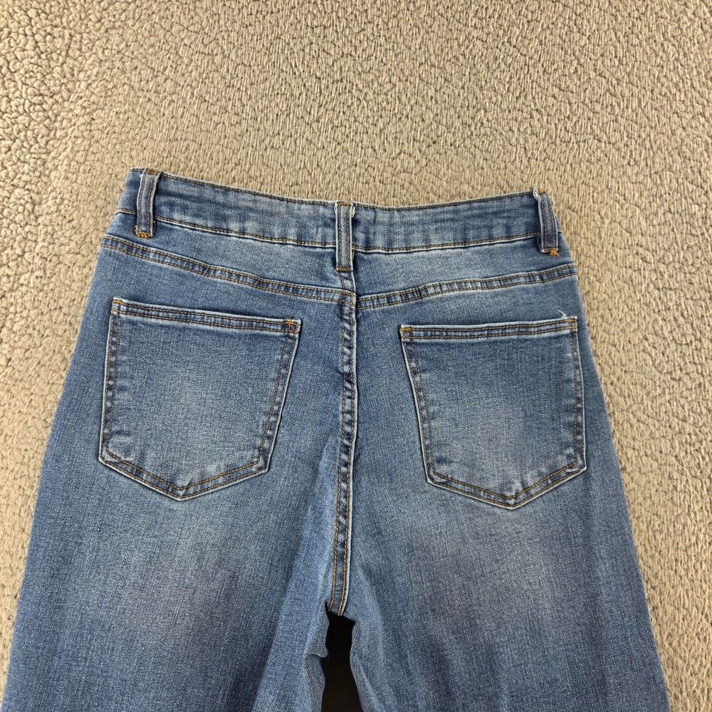 OAT New York Jeans Womens 28 Blue Medium Wash High Rise Straight Raw Hem Denim - Picture 14 of 16